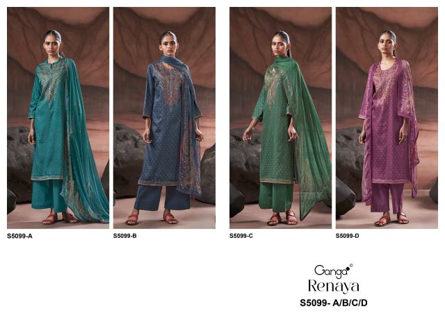 Ganga renaya 5099 printed cotton dress material wholesale